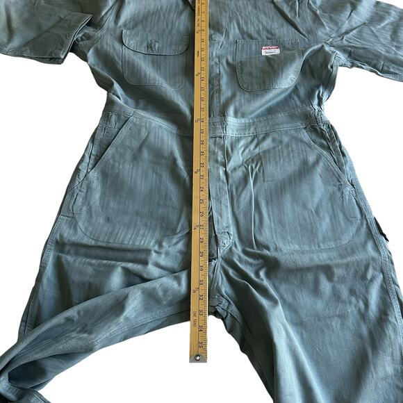 Vintage 60s Big Mac Sanforized Penneys Coveralls Size 42R Herringbone Denim - Picture 5 of 12